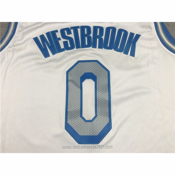 Camiseta Los Angeles Lakers Russell Westbrook #0 Ciudad 2020-21 Blanco